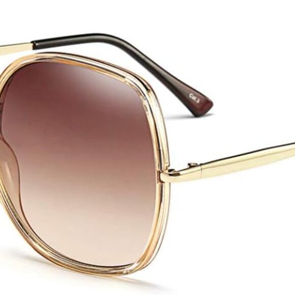 70s Super Oversize Square Sunglasses for Women Vintage Rectangular Plastic Frame - Picture 1 of 6